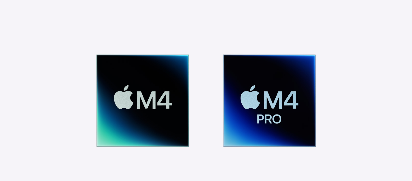 分别代表 M4 和 M4 Pro 芯片的两个图片。