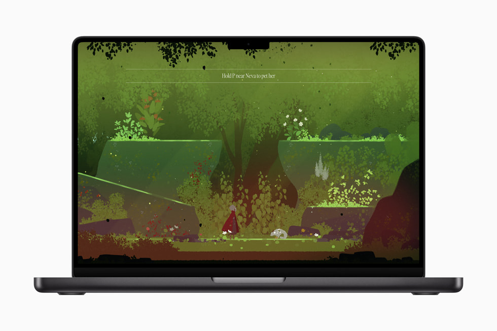 MacBook Pro 上显示着 Neva。
